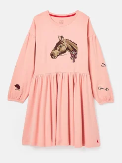 Discount Joules Girls' Aubrey Pink Horse Jersey Dress PinkHorse