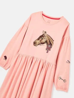 Discount Joules Girls' Aubrey Pink Horse Jersey Dress PinkHorse