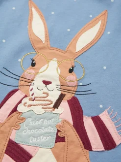 Hot Joules Girls' Ava Artwork T-Shirt Blue