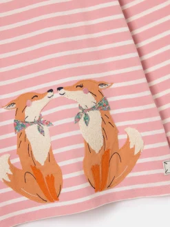 Sale Joules Girls' Ava Pink Stripe Artwork T-Shirt PinkStripe