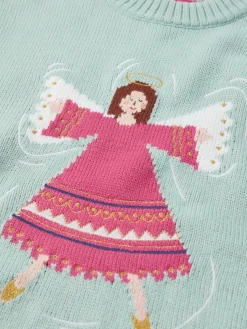 Discount Joules Girls' Cracking Intarsia Artwork Jumper Blue