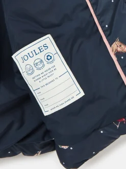 Sale Joules Girls' Emmeline Blue Print Showerproof Coat BluePrint