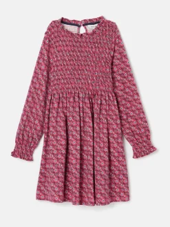 New Joules Girls' Gracie Printed Jersey Dress Pink