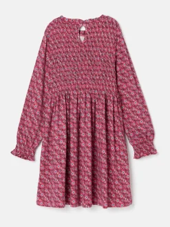 New Joules Girls' Gracie Printed Jersey Dress Pink