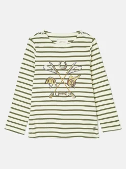 New Joules Girls' Harbour Khaki Green Long Sleeve Top KhakiGreen