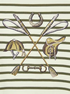 New Joules Girls' Harbour Khaki Green Long Sleeve Top KhakiGreen