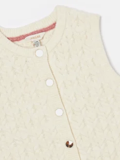 Hot Joules Girls' Isabelle Knitted Tank Cream