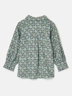 Online Joules Girls' Liliana Blue Ditsy Pop Over Blouse BlueDitsy