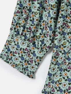 Online Joules Girls' Liliana Blue Ditsy Pop Over Blouse BlueDitsy