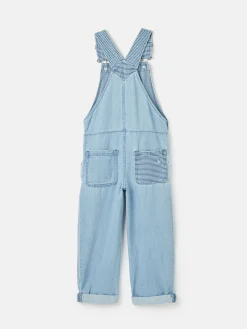 Outlet Joules Girls' Madeline Chambray Hotch Potch Dungarees Blue
