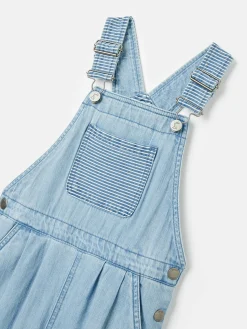 Outlet Joules Girls' Madeline Chambray Hotch Potch Dungarees Blue