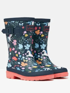 Discount Joules Girls' Navy Blue Printed Wellies NavyBlue