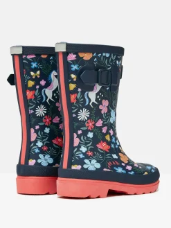 Discount Joules Girls' Navy Blue Printed Wellies NavyBlue