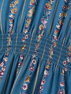 Hot Joules Girls' Odelia Blue Animals Print Printed Dress BlueAnimalsPrint