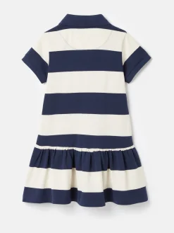 Hot Joules Girls' Orla Navy Stripe Polo Shirt Dress NavyStripe