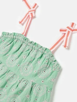 Clearance Joules Girls' Playtime Tiered Woven Top Green