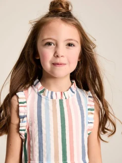 Outlet Joules Girls' Poppie Stripe Tiered Dress Multi