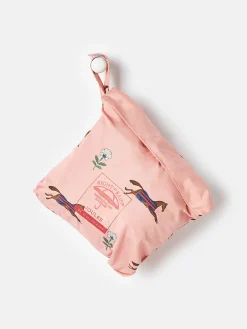 Hot Joules Girls' Rainford Pink Horse Waterproof Packable Raincoat With Hood PinkHorse