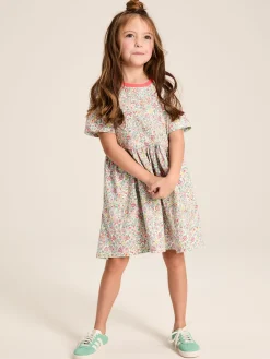 Joules Girls' Skye Multi Print Jersey T-Shirt Dress MultiPrint