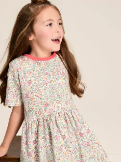 Joules Girls' Skye Multi Print Jersey T-Shirt Dress MultiPrint
