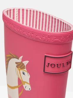 Joules Girls' Splashwell Pink Horse Wellies PinkHorse
