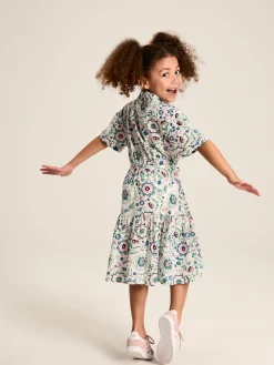 Sale Joules Girls' Summer Pink / Green Textured Shirt Dress