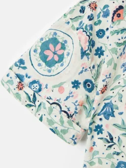 Sale Joules Girls' Summer Pink / Green Textured Shirt Dress