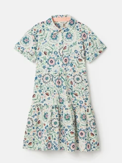 Sale Joules Girls' Summer Pink / Green Textured Shirt Dress