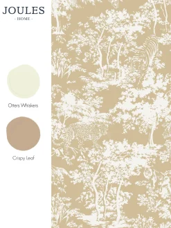 Joules Animal Forest Print 10M Wallpaper Gold