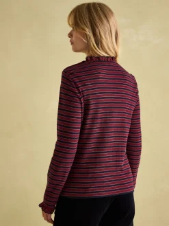 Sale Joules Grace Long Sleeve Jersey Top Burgundy