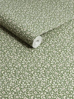 Sale Joules Ditsy Floral Print 10M Wallpaper Green