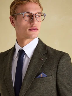 Hot Joules Slim Fit Texture Suit Jacket Green