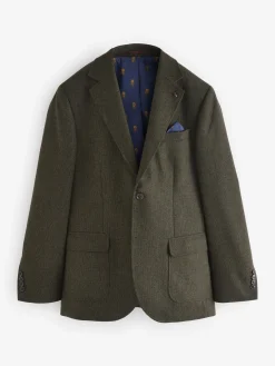 Hot Joules Slim Fit Texture Suit Jacket Green