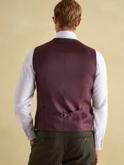 Hot Joules Slim Fit Texture Suit Waistcoat Green