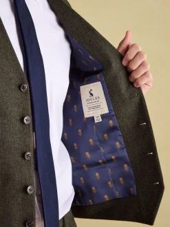 Hot Joules Slim Fit Texture Suit Waistcoat Green