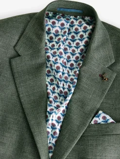 Hot Joules Slim Textured Suit Jacket Green