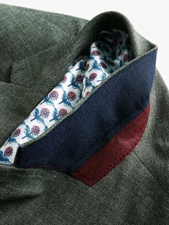 Hot Joules Slim Textured Suit Jacket Green