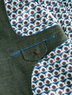 Hot Joules Slim Textured Suit Jacket Green