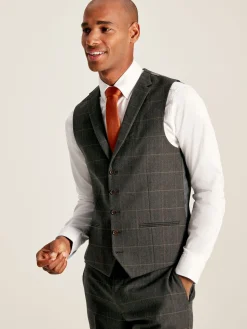 Discount Joules Window Pane Check Suit Waistcoat Green