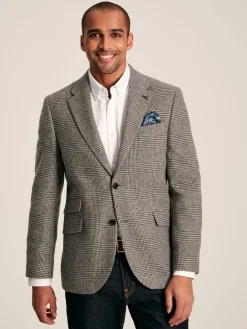 Best Joules Prince of Wales Check Slim Fit Blazer Grey