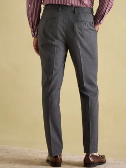 Discount Joules Slim Fit Flannel Suit Trousers Grey