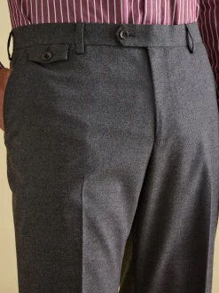 Discount Joules Slim Fit Flannel Suit Trousers Grey