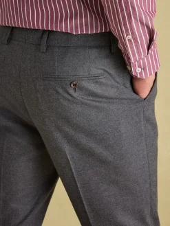 Discount Joules Slim Fit Flannel Suit Trousers Grey