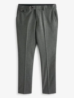 Discount Joules Slim Fit Flannel Suit Trousers Grey