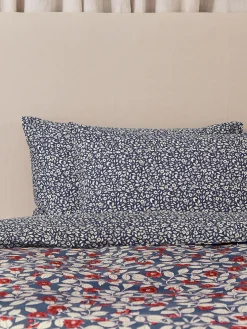 Sale Joules Grove Floral Set of 2 100% Cotton Standard Pillowcases Blue