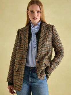 Discount Joules Hackmore Relaxed Fit Wool Blend Tweed Blazer Check