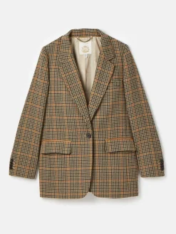 Discount Joules Hackmore Relaxed Fit Wool Blend Tweed Blazer Check
