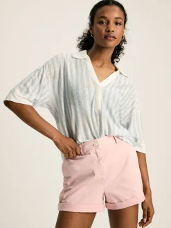 Discount Joules Hadley Blue Stripe Linen Polo Shirt BlueStripe