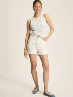 Hot Joules Harbour Cream & Blue Striped Jersey Vest Cream&BlueStriped