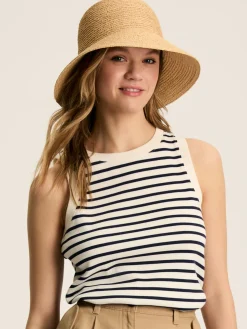 Joules Harbour Cream & Navy Striped Jersey Vest Cream&NavyStriped